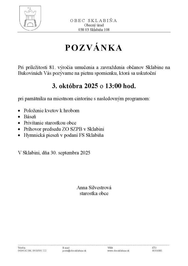 pozvánka na podujatie